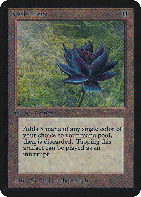 Black Lotus, Limited Edition Alpha, illustrated by Christopher Rush.