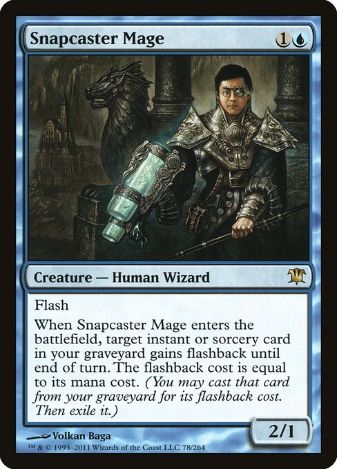 Snapcaster Mage, Innistrad, illustrated by Volkan Baǵa.